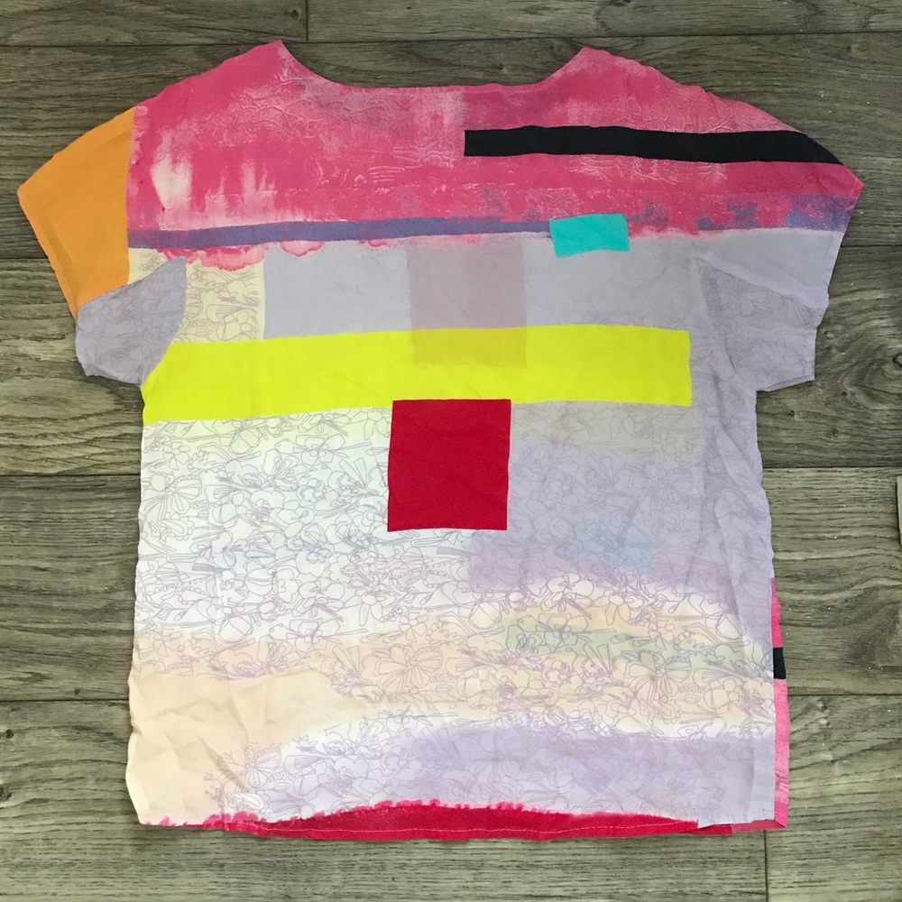 Helen Bullock for Anthropologie—Multicolored Lightweight Silk Blouse Top, XS - Picture 4 of 9